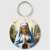 Heilige Maagd Maria bidt in de tuin #2 Sleutelhanger (Voorkant)