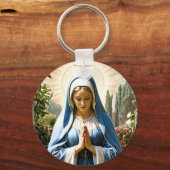 Heilige Maagd Maria bidt in de tuin #2 Sleutelhanger (Voorkant)