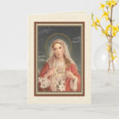 Heilige Maagd Maria Herinneringsgebed Kaart (Gele Bloem)