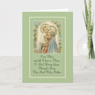 Heilige Maagd Maria houdt Baby Jezus vast met gebe Kaart