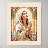Heilige Maagd Maria in gebed – Katholiek Poster (Voorkant)