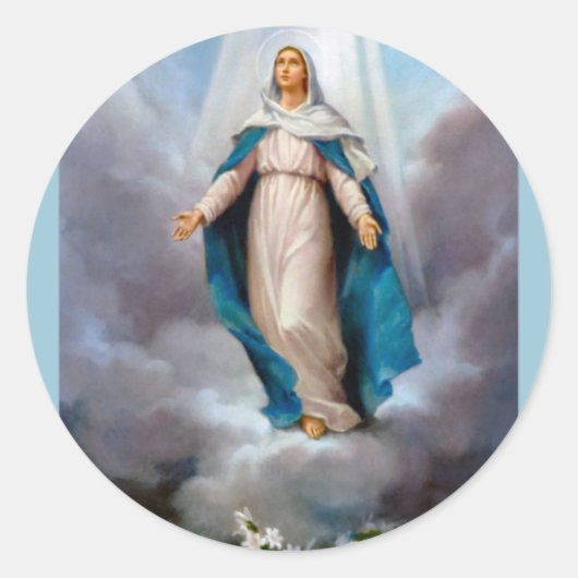 Heilige maagd Maria, Jezus & Goden Moeder, heilige Ronde Sticker (Voorkant)