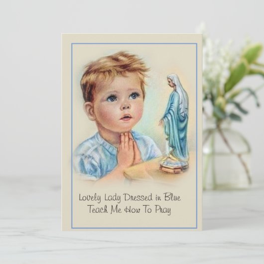 Heilige Maagd Maria Katholiek Gebed Gedicht Kaart (Staand voorkant)