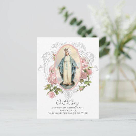 Heilige Maagd Maria Katholiek Gebed voor de Overle Briefkaart (Staand voorkant)