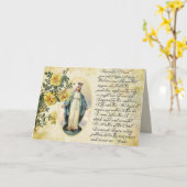 Heilige Maagd Maria Katholiek Religieus Gebed Kaart (Gele Bloem)