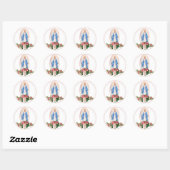 Heilige Maagd Maria Katholieke Rozen Religieus Ronde Sticker (Vel)