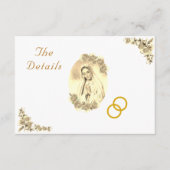 Heilige Maagd Maria Katholieke Sepia Trouwruimte K Informatiekaartje (Voorkant)