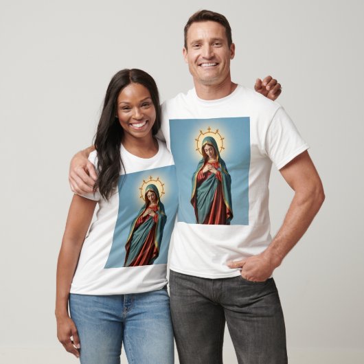 Heilige Maagd Maria Mannen Tee Shirt (Unisex)