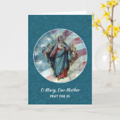 Heilige Maagd Maria met engel Amerikaanse vlag Kaart (Gele Bloem)