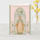 Heilige Maagd Maria Moederdag Katholiek Kaart (Gele Bloem)