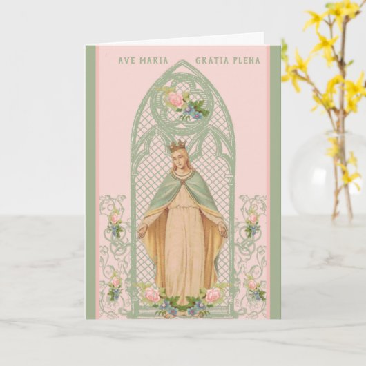 Heilige Maagd Maria Moederdag Katholiek Kaart (Gele Bloem)