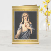Heilige Maagd Maria Onbevlekt Hart Religieus Kaart (Gele Bloem)