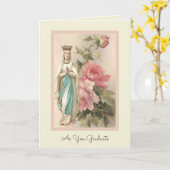 Heilige Maagd Maria Pastel Rozen Afstuderen Kaart (Gele Bloem)