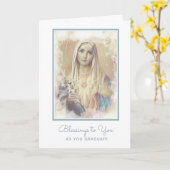 Heilige Maagd Maria Religieuze Bloemen Afstuderen  Kaart (Gele Bloem)