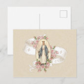 Heilige Maagd Maria Rozen  Religieuzen Briefkaart (Voorkant / Achterkant)