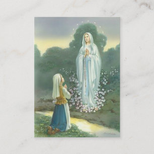 Heilige Maagd Maria St. Bernadette Gedicht Kaart Visitekaartje