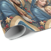 Heilige Maagd Maria Traditioneel Katholiek Cadeaupapier (Rol Hoek)