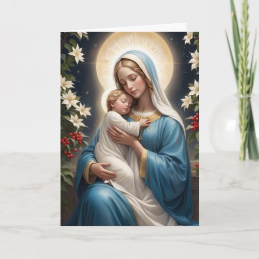 Heilige Maagd Maria Traditioneel Katholiek Feestdagen Kaart (Voorkant)