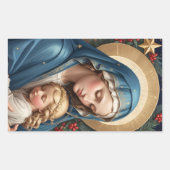Heilige Maagd Maria Traditioneel Katholiek Rechthoekige Sticker (Voorkant)