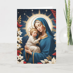 Heilige Maagd Maria Traditionele Katholieke Kerst Kaart