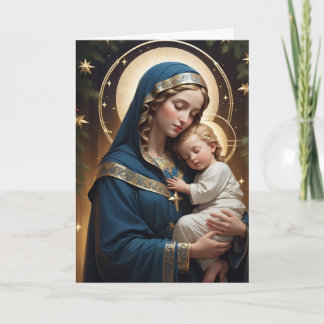 Heilige Maagd Maria Traditionele Katholieke Kerst Kaart