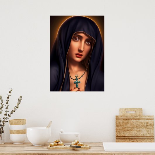 Heilige Maagd Mary Artwork Poster (Keuken)
