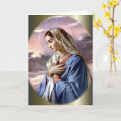 Heilige Maagdelijke Mary in Overpeinzing Kaart (Gele Bloem)