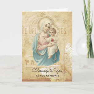Heilige Maagdelijke Mary Jesus Graduation Kaart