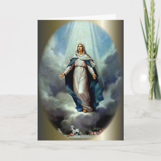 Heilige Maagdelijke Mary Let het Licht glanst op Kaart (Voorkant)