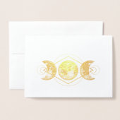 Heilige Maan Geometrisch Goud Folie Kaarten (Voorkant met envelop)