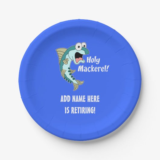 Heilige Mackerel - Gepersonaliseerde Pensioenparti Papieren Bordje (Voorkant)