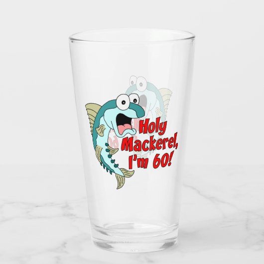 Heilige Mackerel Ik ben 60 Funny Gevist Glass Glas (Achterkant)