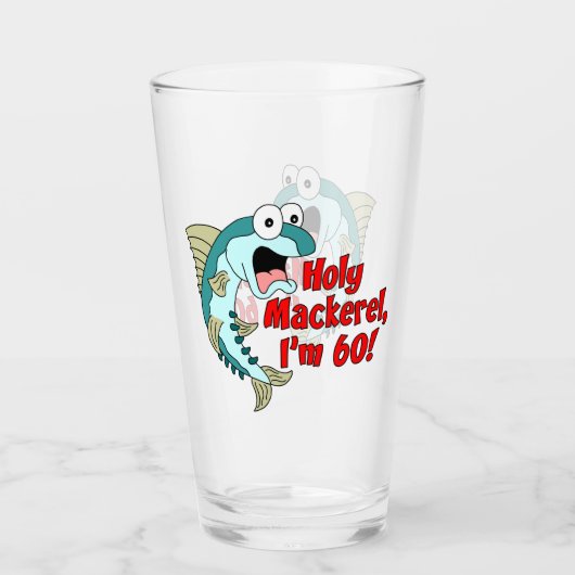Heilige Mackerel Ik ben 60 Funny Gevist Glass Glas (Voorkant)
