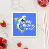 Heilige Mackerel Ik ben 80 Blue 80th Party Napkins Servet (Insitu)