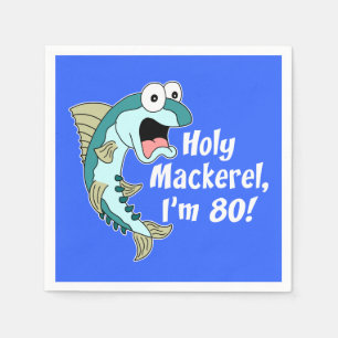 Heilige Mackerel Ik ben 80 Blue 80th Party Napkins Servet