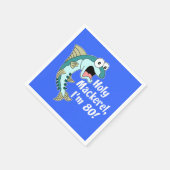 Heilige Mackerel Ik ben 80 Blue 80th Party Napkins Servet (Hoek)