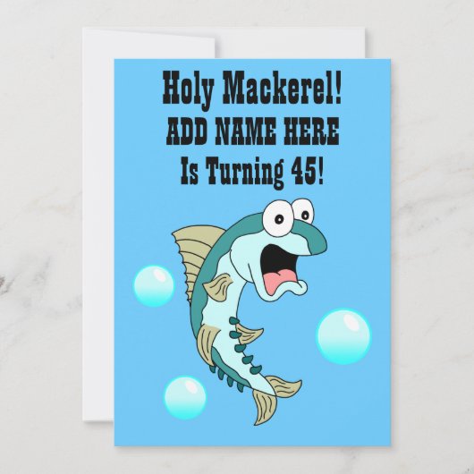 Heilige Makreel, iemand draait 45 grappige vissen Kaart (Voorkant)