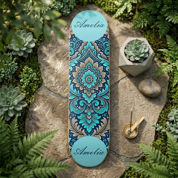 Heilige Mandala Navy Blauwe Theeroze Spiritualitei Persoonlijk Skateboard