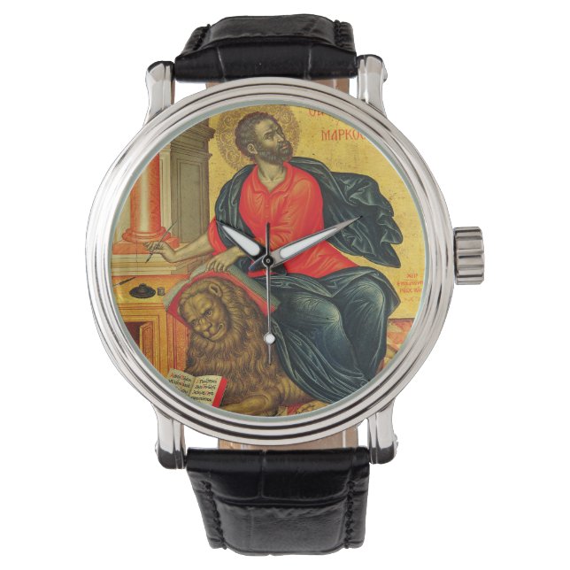 Heilige Marcus, de evangelist orthodoxe icoon Horloge (Voorkant)