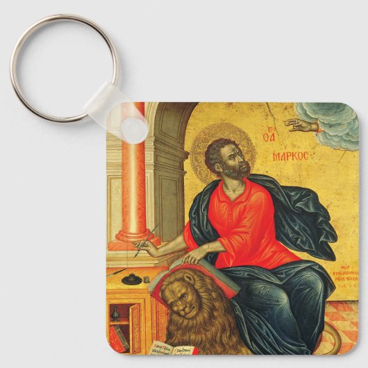 Heilige Marcus de Evangelist orthodoxe icoon Sleutelhanger (Voorkant)