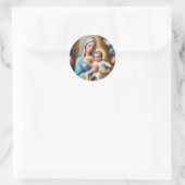 Heilige Maria en Baby Jesus Ronde Sticker (Tas)
