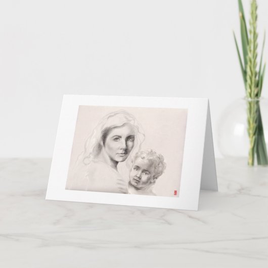 Heilige Maria en Christuskind Feestdagen Kaart (Voorkant)