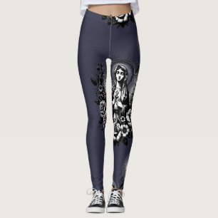 Heilige Maria Katholieke Christelijke Rijke Diepe Leggings
