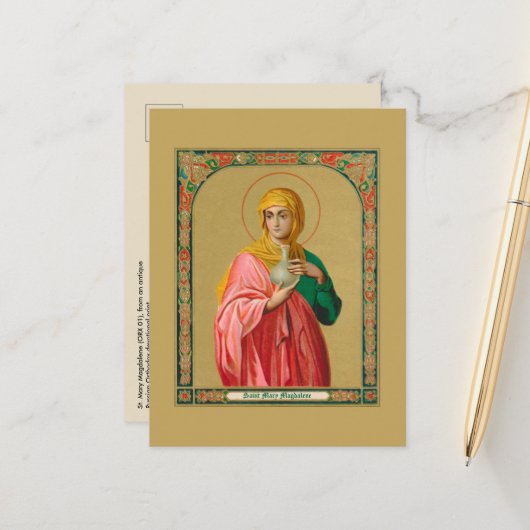 Heilige Maria Magdalena als Myrrhbearer (ORX 01) Briefkaart (Voorkant / Achterkant in situ)