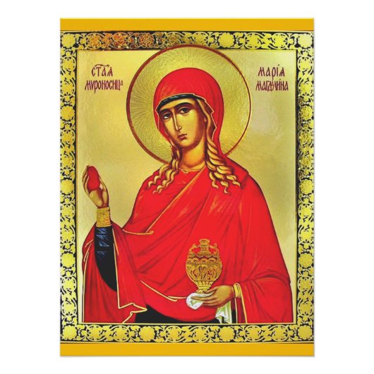Heilige Maria Magdalena orthodox icoon Perfect Poster (Voorkant)