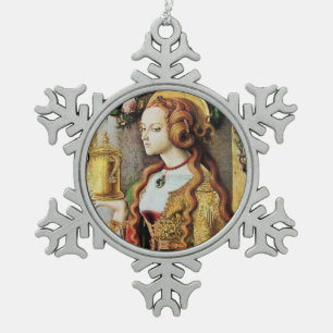 HEILIGE MARIA MAGDALENA TIN SNEEUWVLOK ORNAMENT