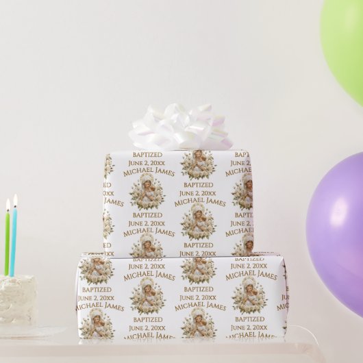 Heilige Maria met Kind Jezus Doop Cadeaupapier (Feestgeschenken)