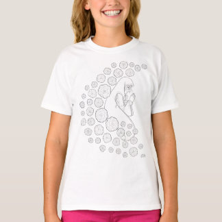 Heilige Maria met rozen - zwart en wit - T-shirt