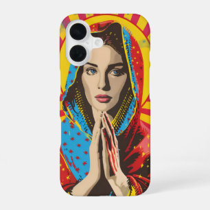 Heilige Maria Religie Pop Kunst iPhone 16 Hoesje