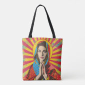 Heilige Maria Religie Pop Kunst Tote Bag (Achterkant)